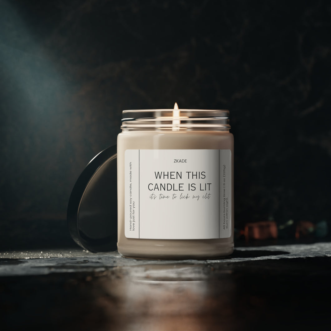 when this is lit it is time to lick my, Funny candle, best friend, co worker girlfriend, boyfriend, girlfriend, wife, husband, Valentines day, Anniversary, birthday day, Scented Soy Candle, 9oz