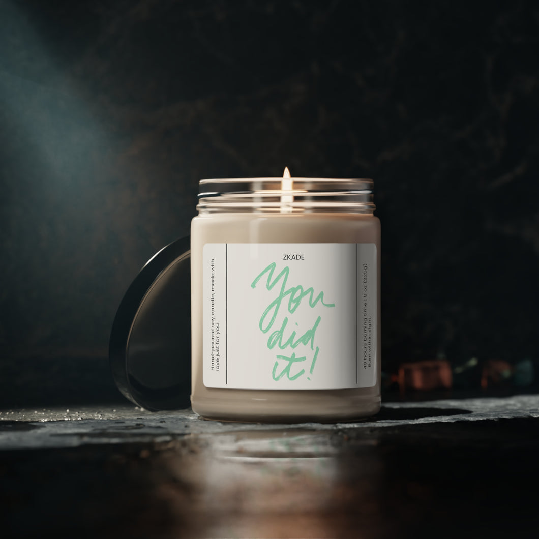 you did it, congratulations, congrats, self love, positivity, mental health,  valentines day,  Anniversary, birthday day, Scented Soy Candle, 9oz