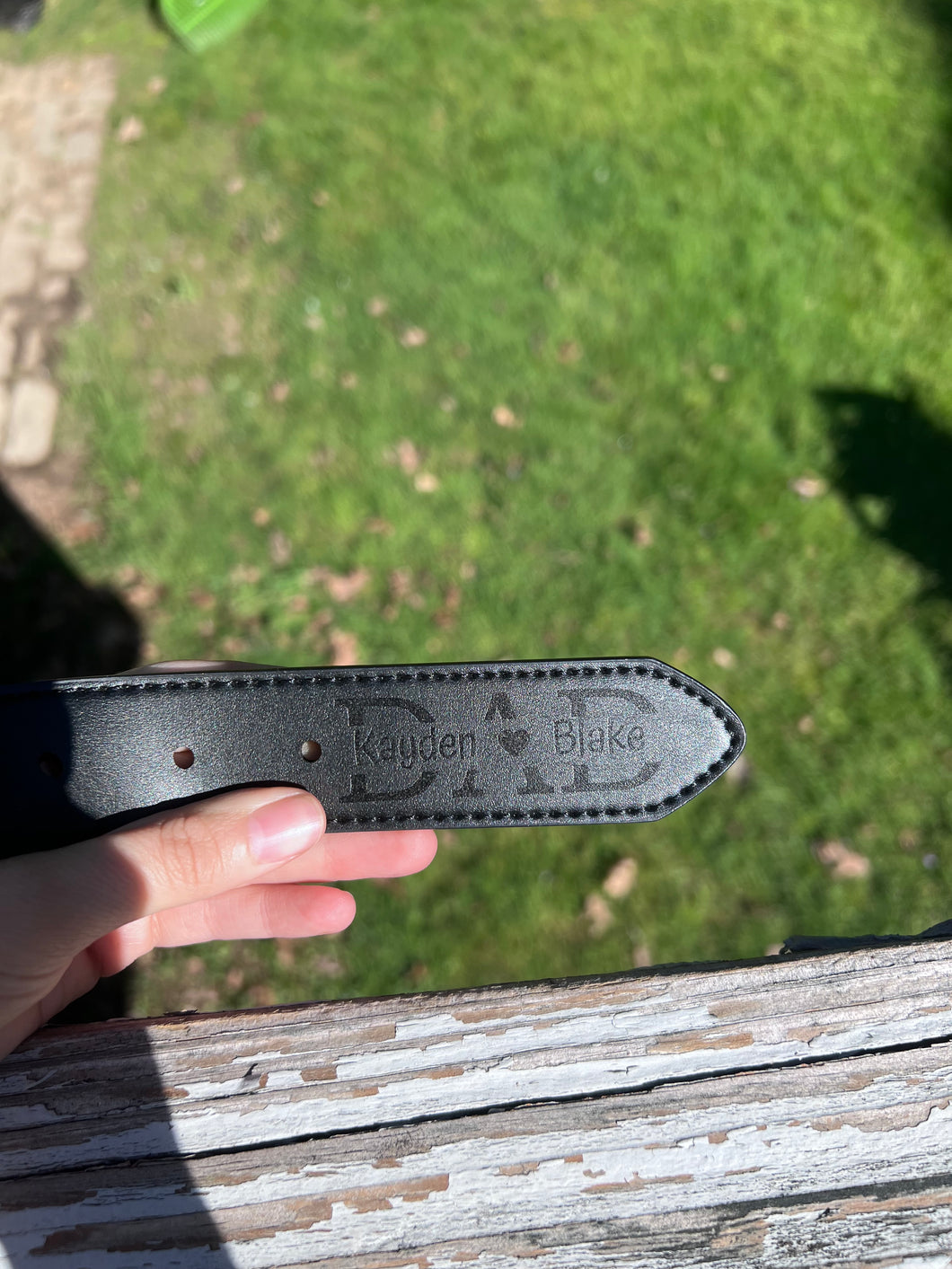 Engraved belt