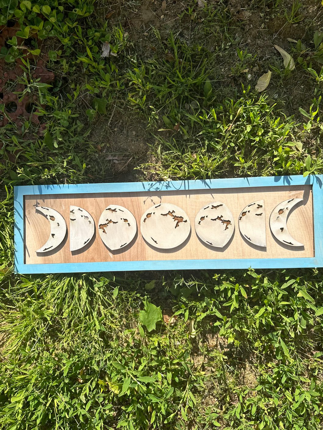 Engraved Wood Moon Phases Sign