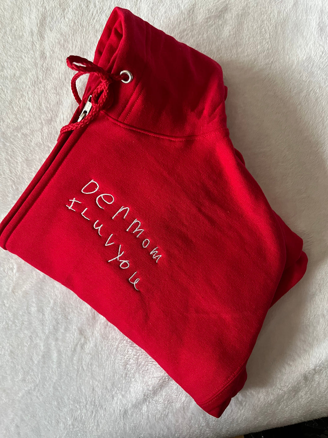 Child writing on DTF sweatshirt/hoodie/zip up