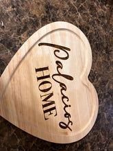 Load image into Gallery viewer, Heart shaped cutting board engraved
