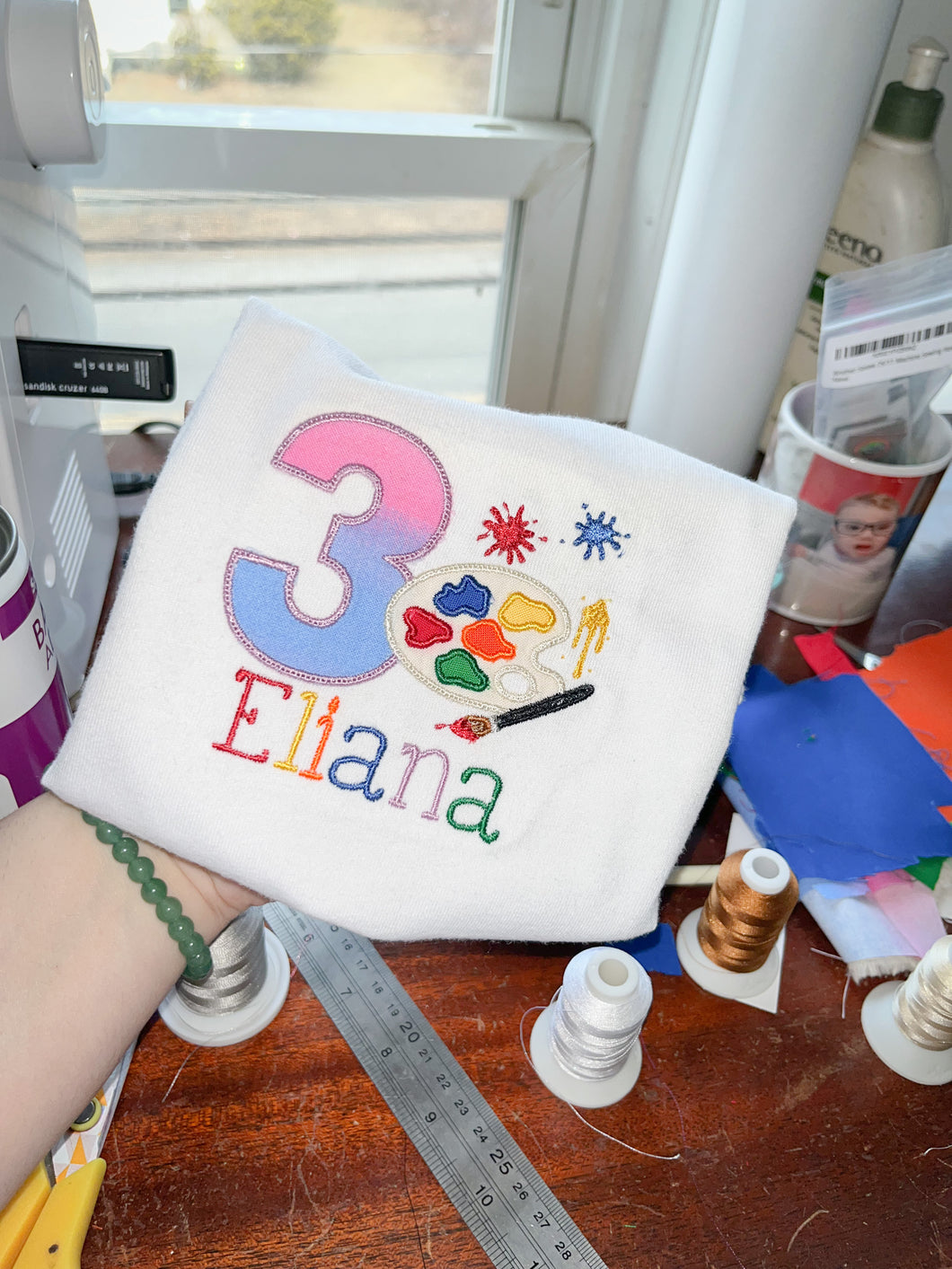 Embroidered birthday shirt