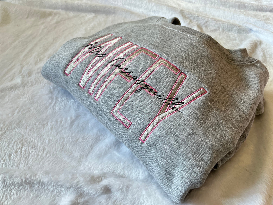 Wifey embroidery sweatshirt